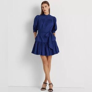 Ralph Lauren Puff Sleeve Fit & Flare Dress